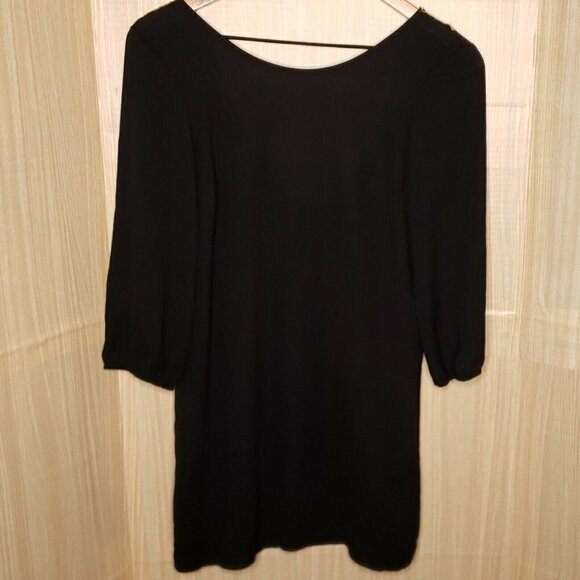 Moa Moa Womens Black Tunic With Scoop Back Crochet Knit Detail Small - Picture 2 of 4